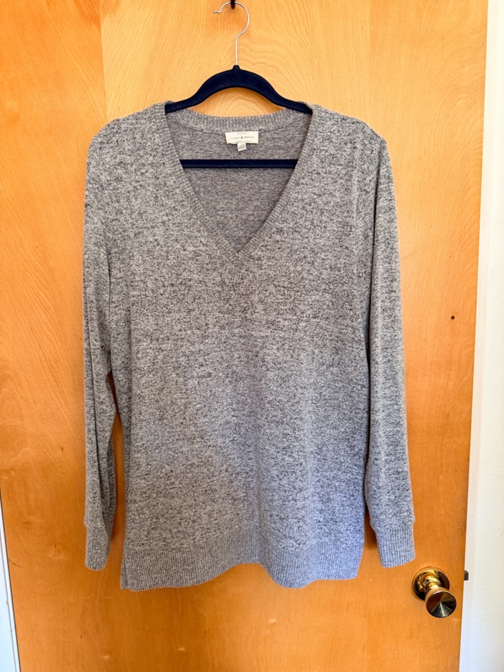 Lucky Brand Heather Gray V-Neck Sweater